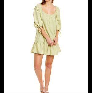 Womens Green Puff Sleeve Dress Size Small